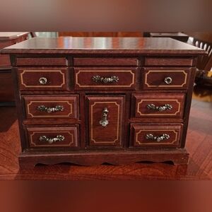 Vintage Wood Dresser Style Jewelry Music Box "You Light Up My Life"